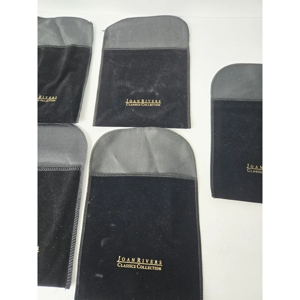 Joan‎ Rivers Classic Collection black velvet jewlery pouch lot of 5 6